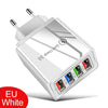 EU Weißer 4-Port-Schnelllade-Wandadapter mit mehreren Ausgangs-Ports