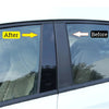 Glossy black door pillar post covers for a Honda Civic 10th generation car window.