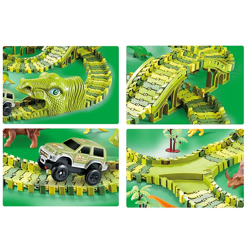 Dinosaurier-Rennstrecken-Set
