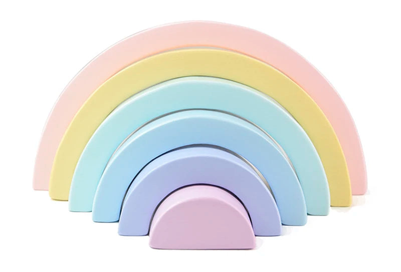 Wooden Rainbow Stacking Blocks - Montessori Educational Toy for Kids