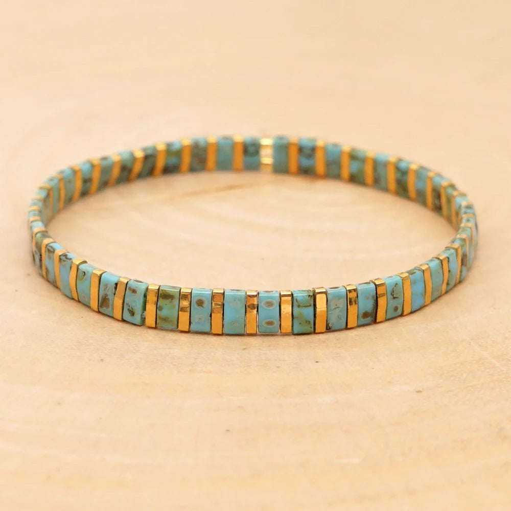 Boho Crystal Beaded Bracelet Set for Women