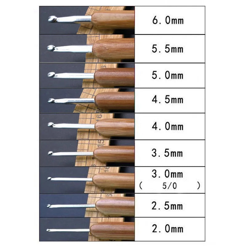 Bamboo Handle Crochet Hooks Set (0.5mm–6.0mm)