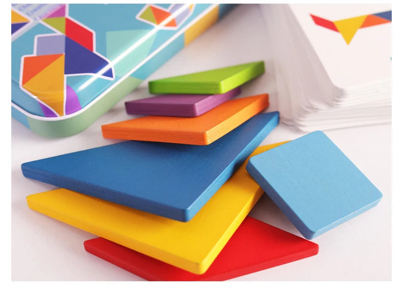 Wooden Tangram Puzzle Set for Kids – Montessori Learning Toy