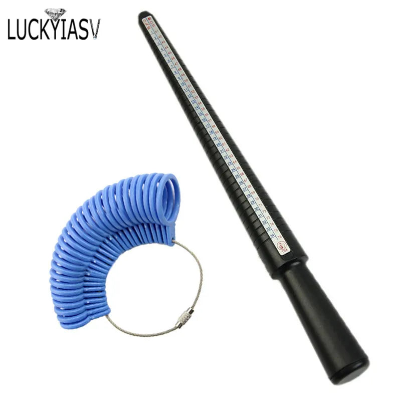 Plastic Ring Sizer Measuring Tool Set with Mandrel Stick