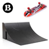 A finger skateboard set featuring a board and a park ramp, with the letter B logo visible.