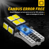 A pack of Canbus error-free LED bulbs with an intelligent IC driver shown on a circuit board.