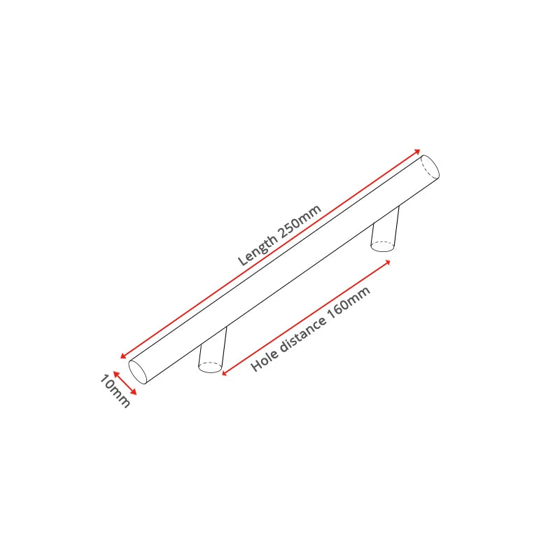 Brushed Stainless Steel Cabinet T-Bar Handle
