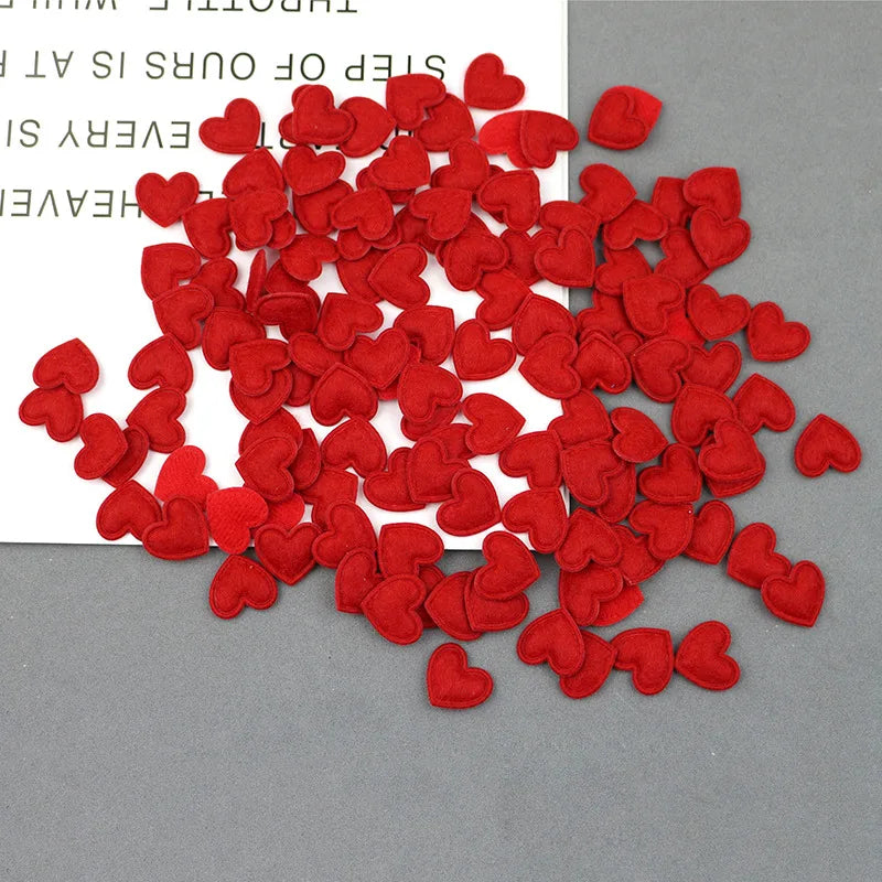 Felt Heart Patches for Crafting and DIY Projects