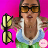 Vintage Yellow Square Sunglasses