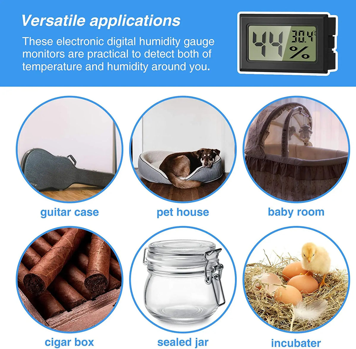 Mini Digital Thermometer and Hygrometer with Probe