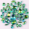 Mixed Shape Glass Rhinestones with Silver Claw Settings