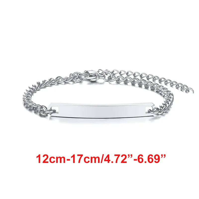 Personalized Stainless Steel Name Bracelet for Baby and Mom