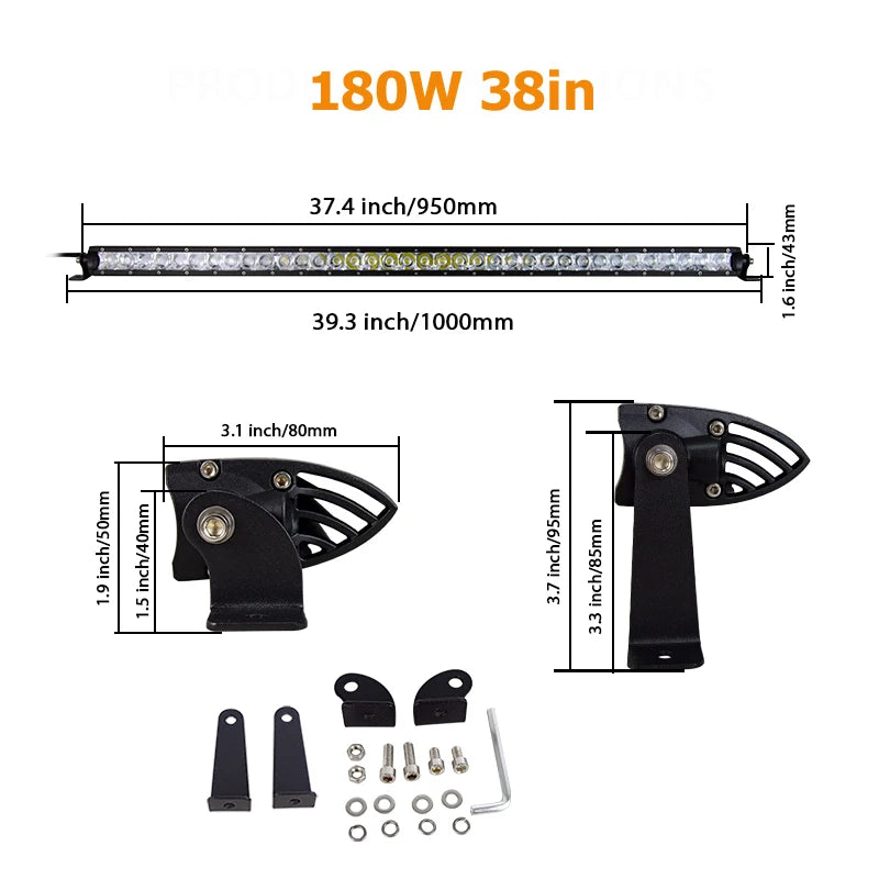 Single Row LED Light Bar for Off-Road Vehicles