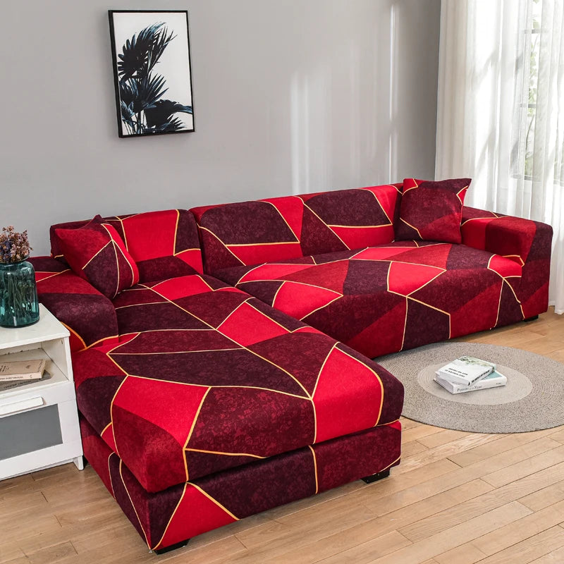 Printed Stretch Sofa Cover for L-Shaped and Corner Sofas