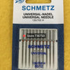 Pack of ten Schmetz universal sewing machine needles labeled 130/705 H