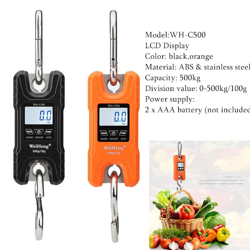 Heavy-Duty Digital Hanging Scale with Big LCD Display