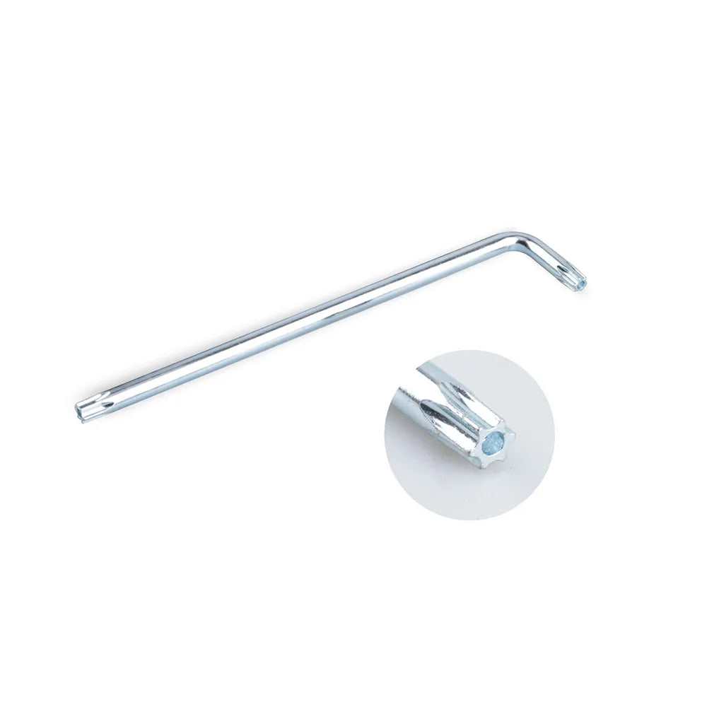 Chrome gas spring tailgate struts for a Ford F-150 truck.