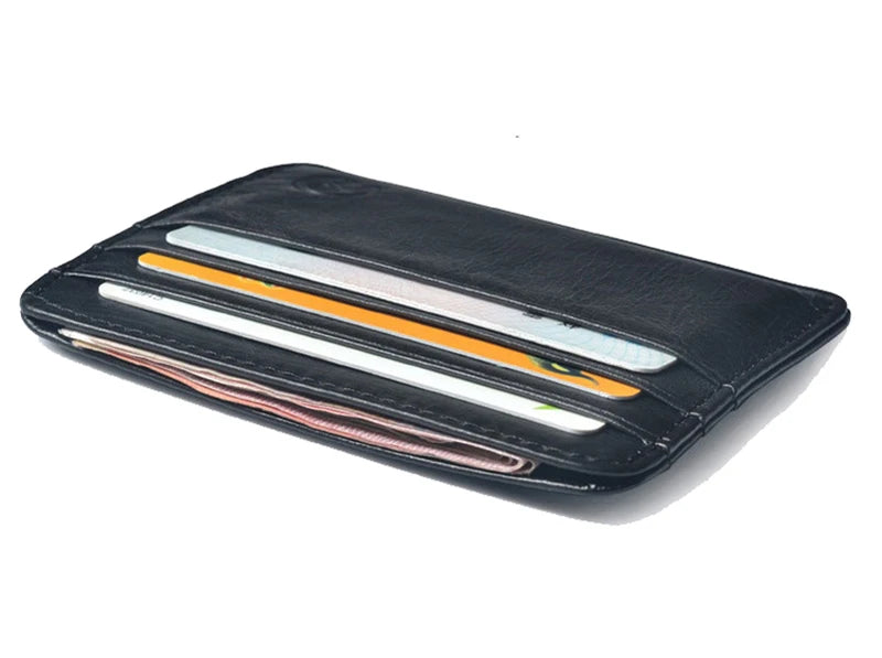 Slim Genuine Leather Card Holder Wallet