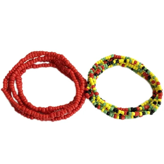 Colorful Beaded Elastic Waist Chain for Women