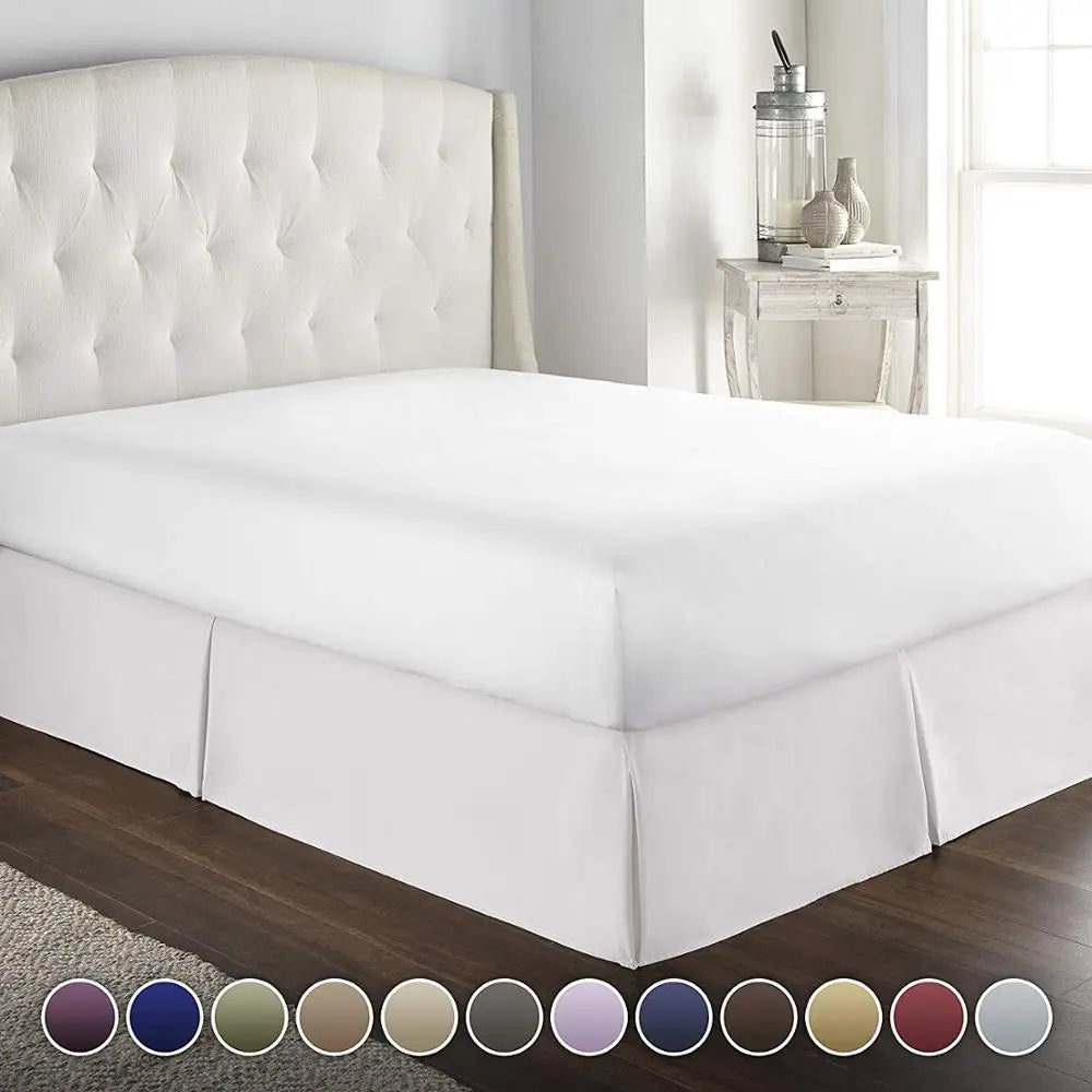 Elegant Pleated Bed Skirt - 14 Inch Drop, Wrinkle & Fade Resistant