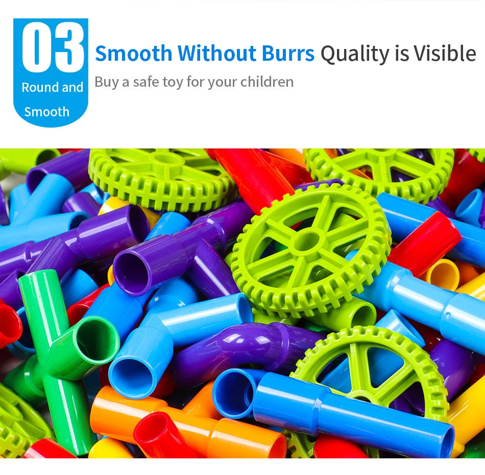 Montessori Water Pipe Building Blocks - DIY Construction Toy for Kids