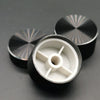 Black aluminum knurled knob for 6mm shaft potentiometers and encoders