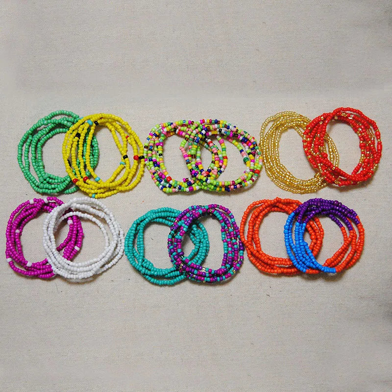 Colorful Elastic Belly Bead Chain Set for Women