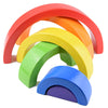 Wooden Rainbow Stacking Blocks - Montessori Educational Toy for Kids
