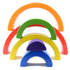 Wooden Rainbow Stacking Blocks - Montessori Educational Toy for Kids