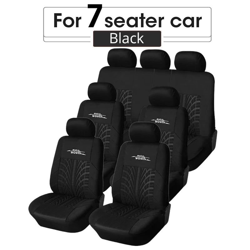 Universal Car Seat Covers Set with Track Detail Design