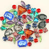 Mixed Shape Glass Rhinestones with Silver Claw Settings