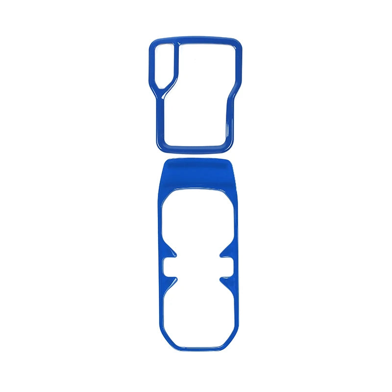 Blue ABS gear shift panel and cup holder trim cover for Jeep Wrangler JL and Gladiator JT