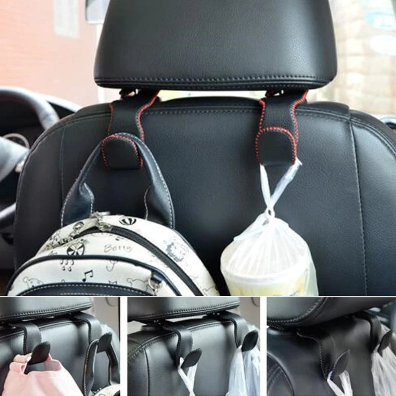 Ganchos para Reposacabezas de Coche en Cuero