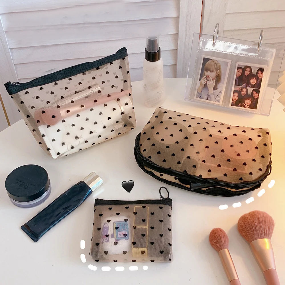 Breathable Mesh Makeup Bag Organizer - Multi-Purpose Travel Toiletry Pouch