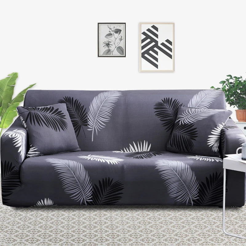 Stretch Floral Sofa Cover with Anti-Slip Grip
