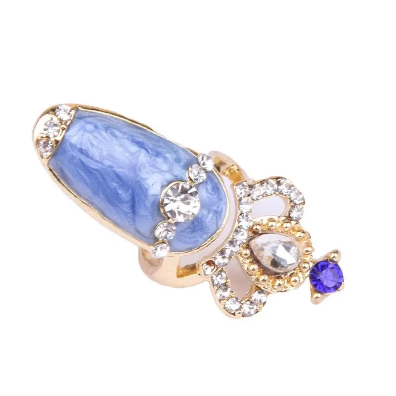 Crystal Crown Bowknot Nail Ring
