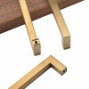 Golden Brass Square Cabinet Handles for Dressers and Drawers