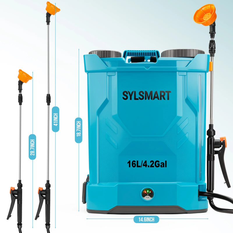 16L Electric Backpack Sprayer with Adjustable Pressure