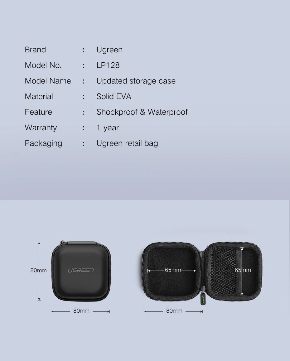 Compact EVA Hard Shell Storage Case for Earbuds and Accessories