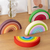 Wooden Rainbow Stacking Blocks - Montessori Educational Toy for Kids
