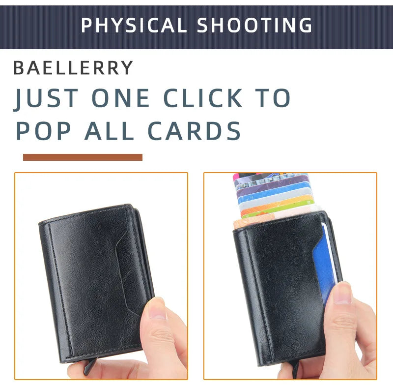 Carbon Fiber Mini RFID Blocking Wallet for Men