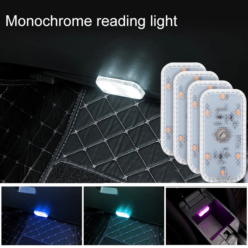Lumière de lecture monochrome illuminant une surface intérieure de voiture rembourrée.