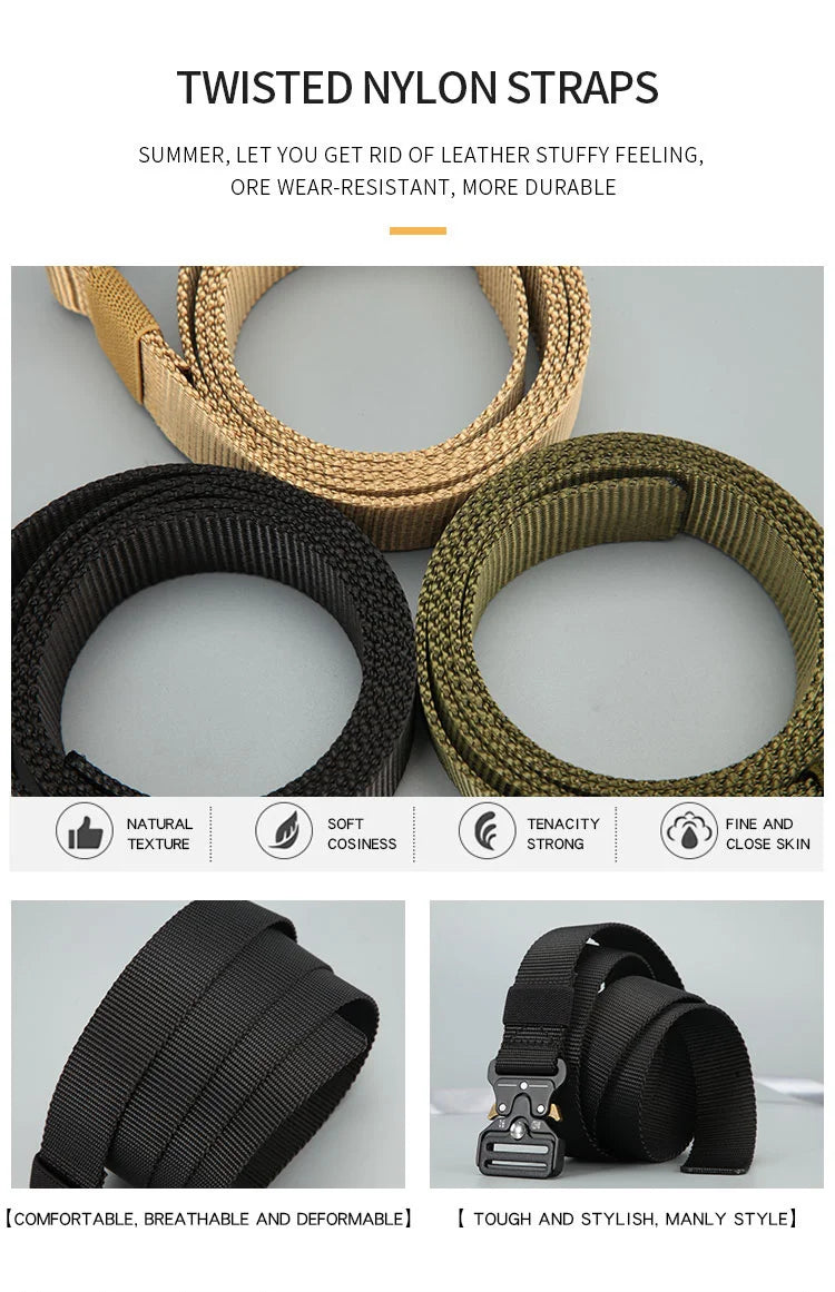 Twisted nylon straps in black and olive green showing natural texture, softness, tenacity, and fine skin close fit.