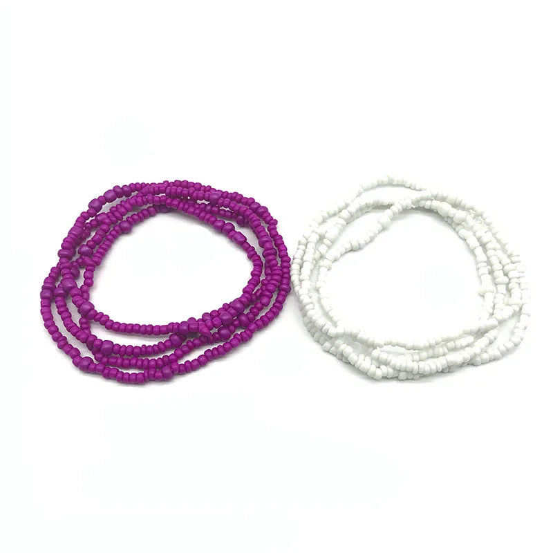 Colorful Beaded Elastic Waist Chain for Women
