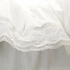 Luxury White Cotton Duvet Cover with Ruffle Lace Trim