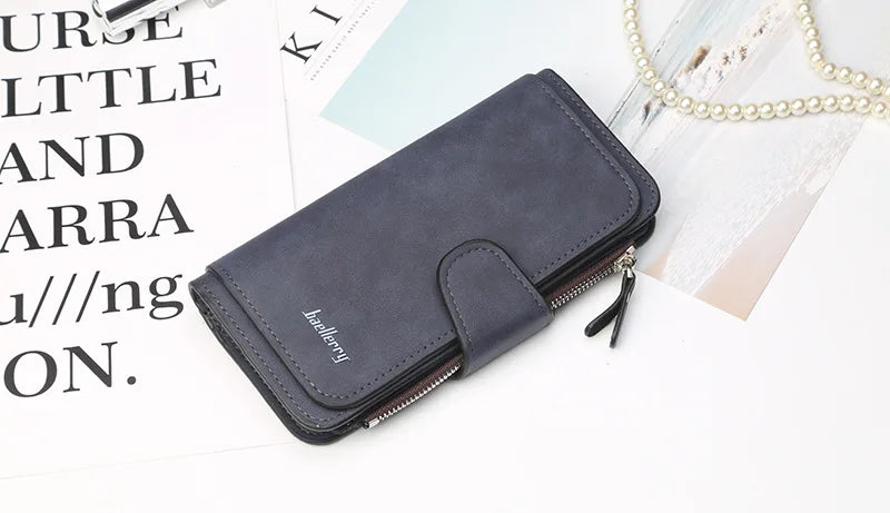 Classic Long PU Leather Wallet with Multiple Pockets