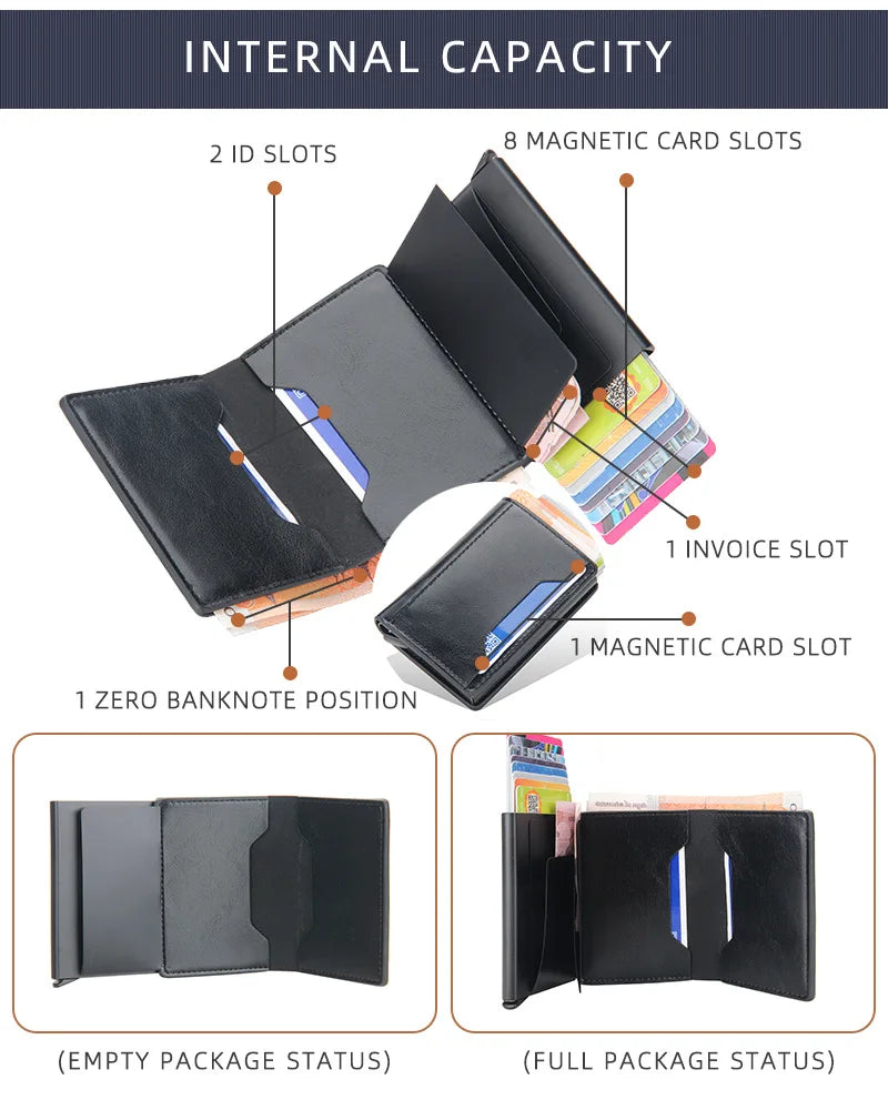 Carbon Fiber Mini RFID Blocking Wallet for Men