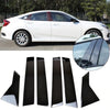 Glossy black door pillar post covers for a Honda Civic 10th generation car.