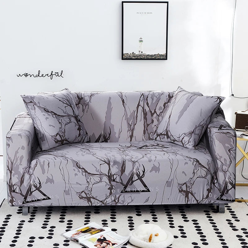 Slip-Resistant Stretch Sofa Cover with Floral Design