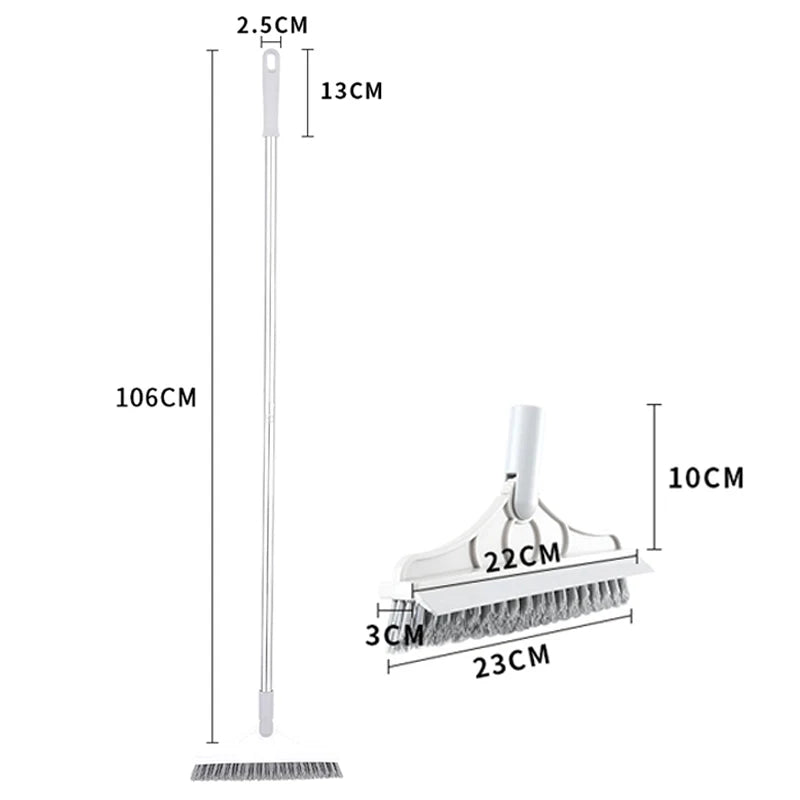 2-in-1 Rotating Floor Scrub Brush with Long Handle